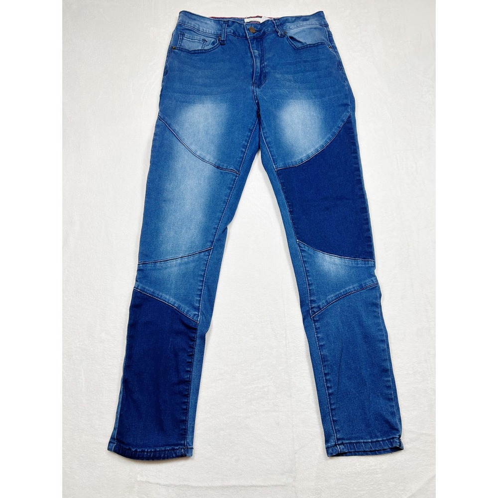Vintage Vince Blue New York Patchwork Skinny Jeans 13 Retro Y2K